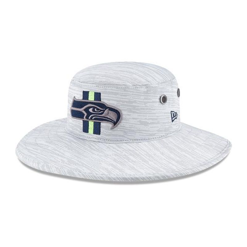 NFL Seattle Seahawks Official Training Panama (RHG8226) - Blue New Era Bucket Hats